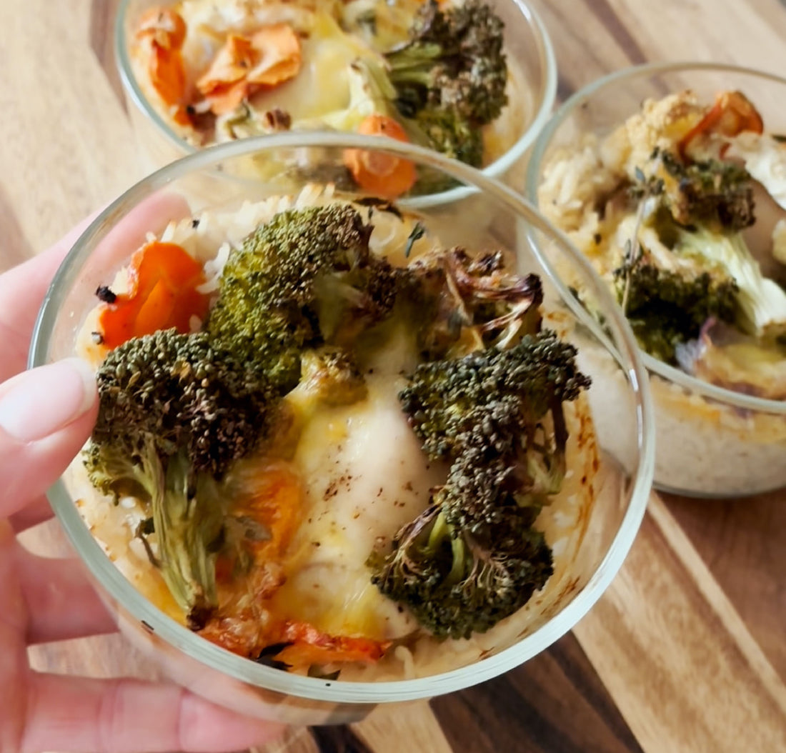 Holiday Recipe #2: Cheesy Chicken and Veggie Holiday Bowls