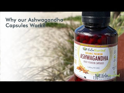 Organic Ashwagandha (2,600mg) 120 Vegan Capsules